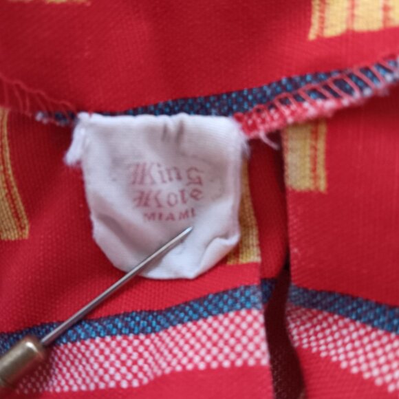 Vintage Girls 10 Dress 1960s King Kole Miami Sleeveless Zip Aztec Geometric mod - Picture 6 of 6